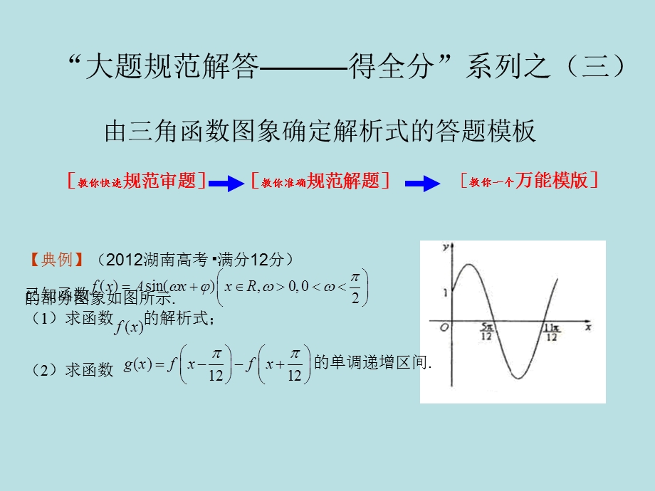 ...由三角函数图像确定解析式的答题模板好看的幻灯片模板PPT模板下载_第2页