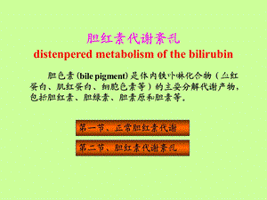 胆红素代谢紊乱.ppt