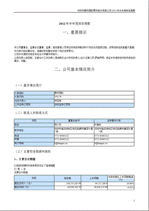 腾邦国际：半报告摘要.ppt