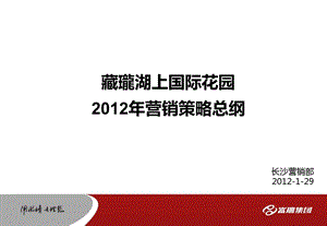 长沙藏瓏湖上国际花园营销策略总纲.ppt