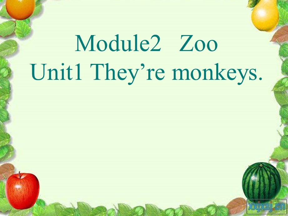 外研版新标准(三起)小学英语三级下册Module2 ZooUnit1 They’re monkeys课件.ppt_第1页