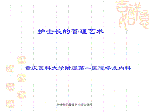 护士长的管理艺术培训课程.ppt