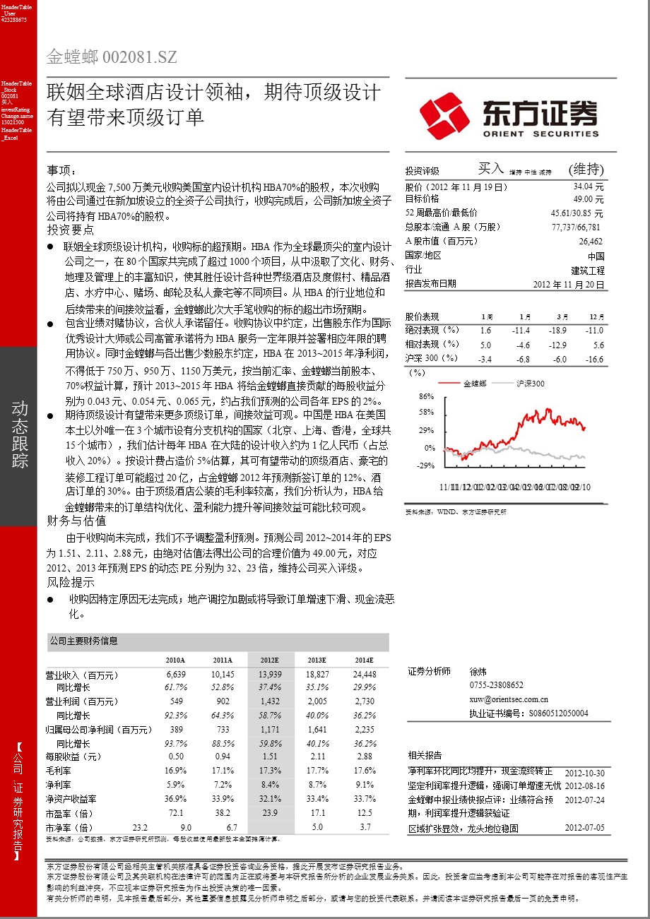 金螳螂(002081)：联姻全球酒店设计领袖期待顶级设计有望带来顶级订单1120.ppt_第1页