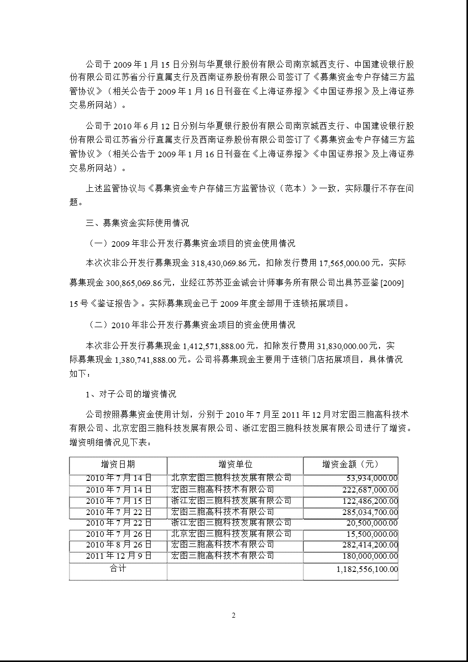 600122 宏图高科关于募集资金存放与实际使用情况的专项报告.ppt_第2页