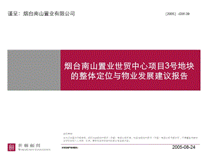 烟台南山置业世贸中心项目3号地块的整体定位与物业发展建议报告233P.ppt