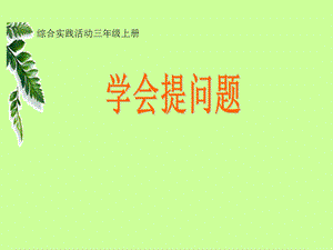 山东科技版小学综合实践活动三级上册《学会提问题》课件.ppt