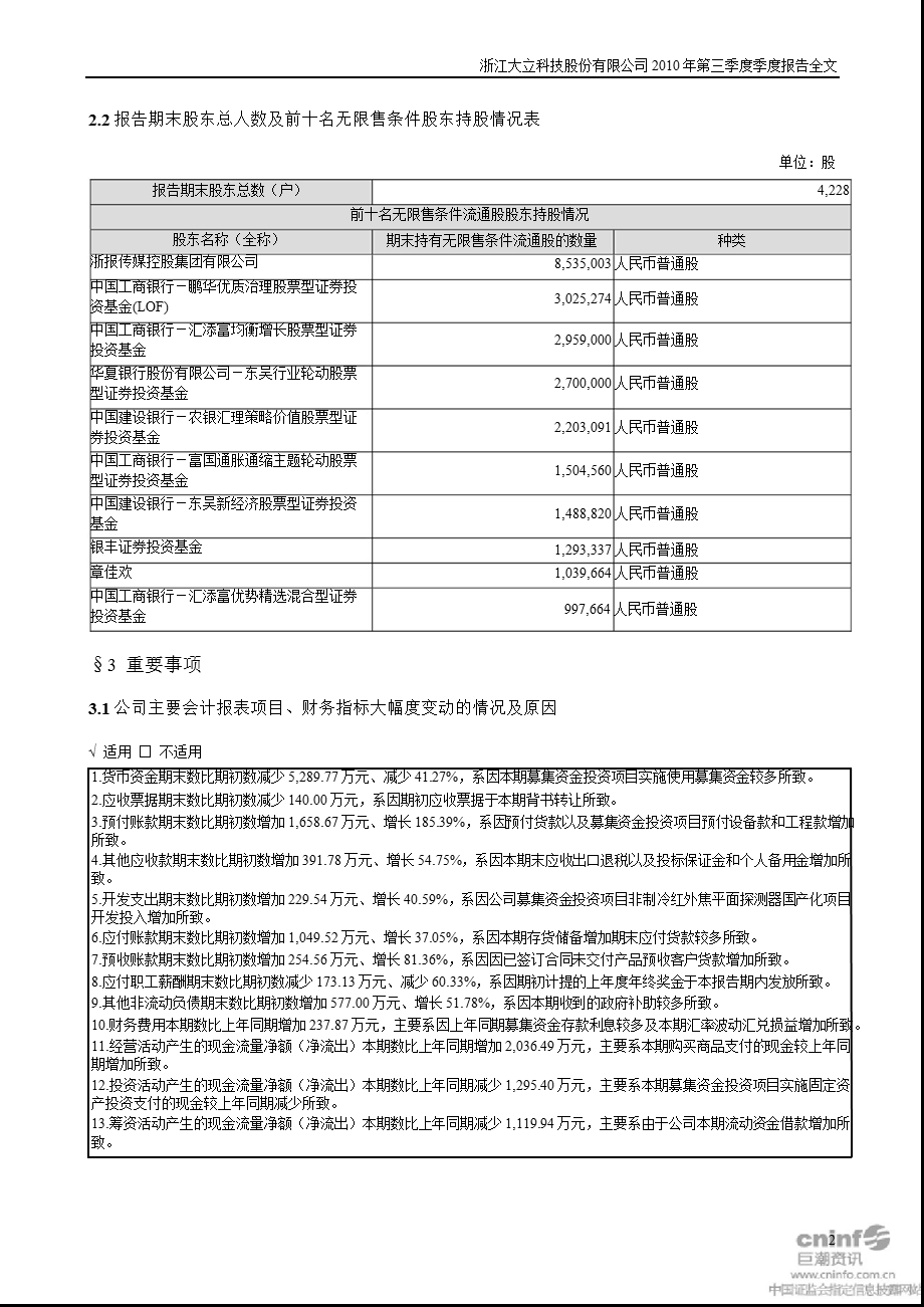 大立科技：第三季度报告全文.ppt_第2页