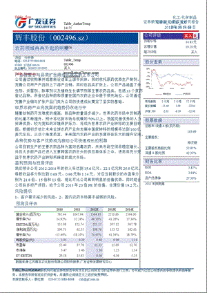 辉丰股份(002496)：农药领域冉冉升起的明星1011.ppt