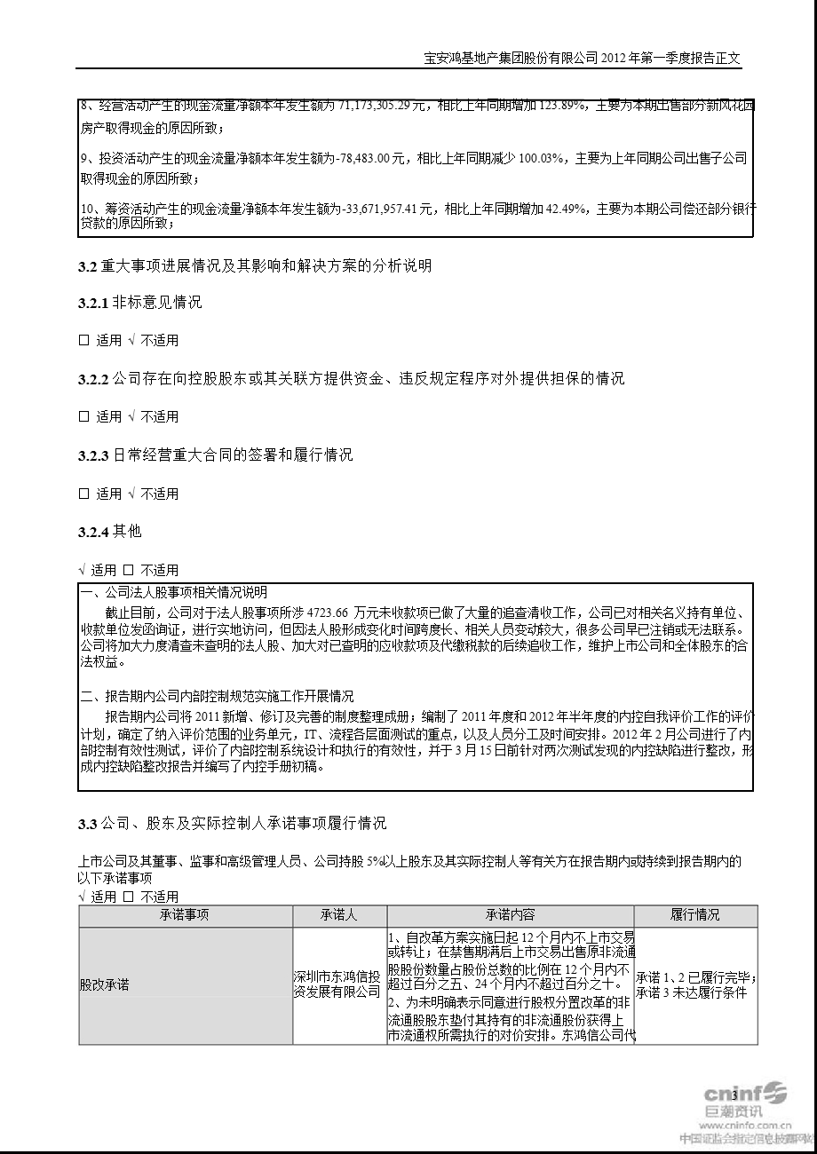 宝安地产：第一季度报告正文.ppt_第3页