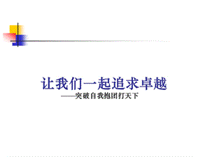 让我们仪器追求卓越——突破自我抱团打天下.ppt