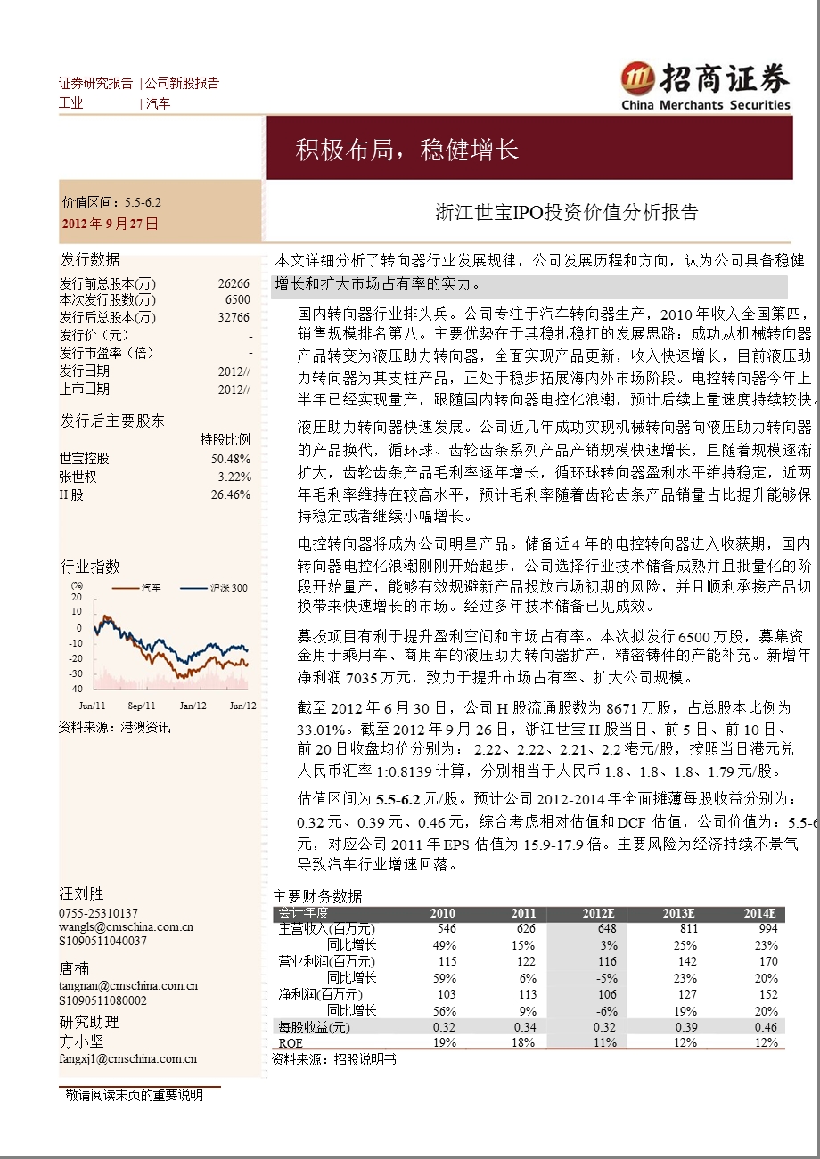 浙江世宝(002703)IPO投资价值分析报告：积极布局稳健增长1022.ppt_第1页