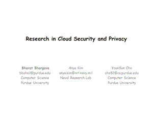 Security and Privacy in Cloud ComputingPurdue … .ppt