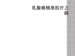 乳腺癌精准医疗之路.ppt