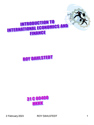 Introduction To International Economics And Finance .ppt