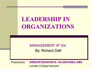 领导力培训LEADERSHIP IN ORGANIZATIONS1.ppt