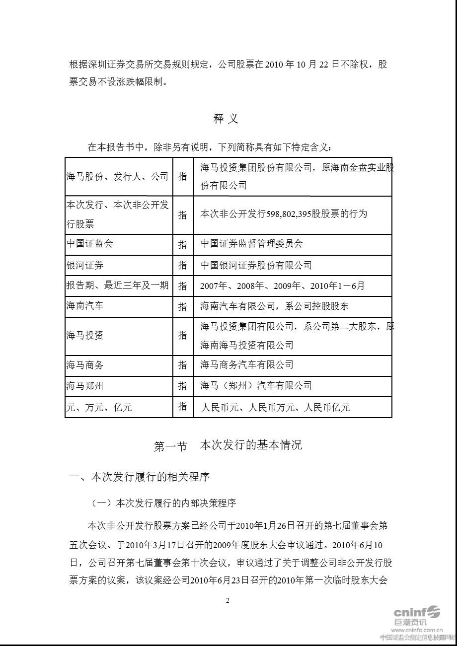 海马股份：非公开发行股票发行情况报告暨上市公告书摘要.ppt_第2页