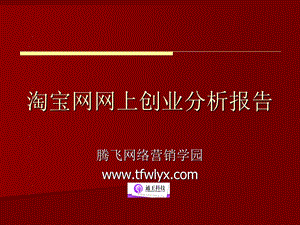 通王科技淘宝网网上创业分析报告.ppt