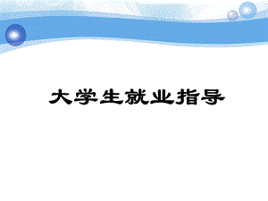 大学生就业指导【强烈推荐非常经典】 .ppt