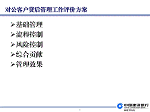 银行对公客户贷后管理工作评价方案.ppt