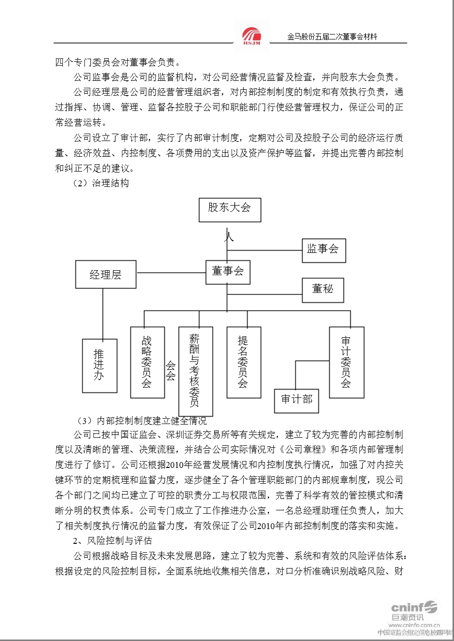 金马股份：内部控制自我评估报告.ppt_第2页