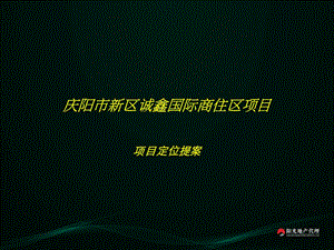 庆阳市新区诚鑫国际商住区项目定位提案89页.ppt