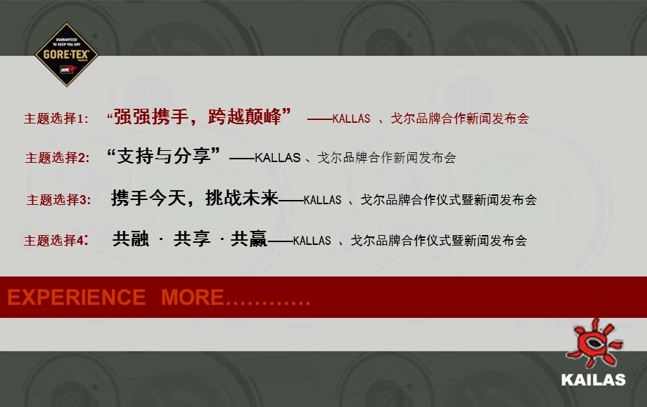 戈尔 KAILAS 品牌合作新闻发布会.ppt_第3页