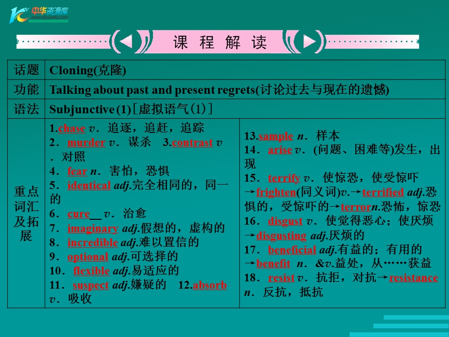 高考英语外研版选修6module5《clonin》知识与要点.ppt_第2页