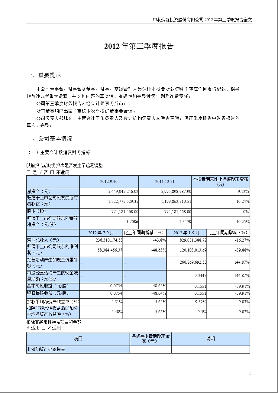 中润资源：第三季度报告全文.ppt_第1页