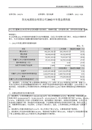 阳光电源：半业绩快报.ppt