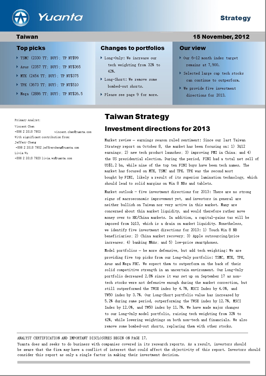 TAIWANSTRATEGY：INVESTMENTDIRECTIONSFOR1128.ppt_第1页