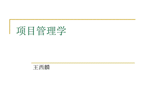 项目管理学课程.ppt