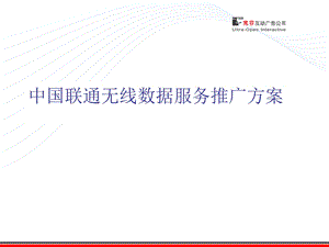 中国联通无线数据服务推广方案.ppt