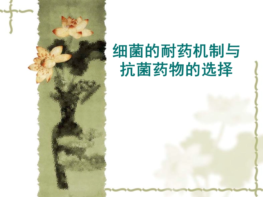 细菌的耐药机制与抗菌药物的选择.ppt.ppt_第1页