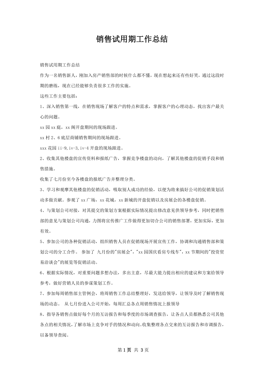 销售试用期工作总结.docx_第1页