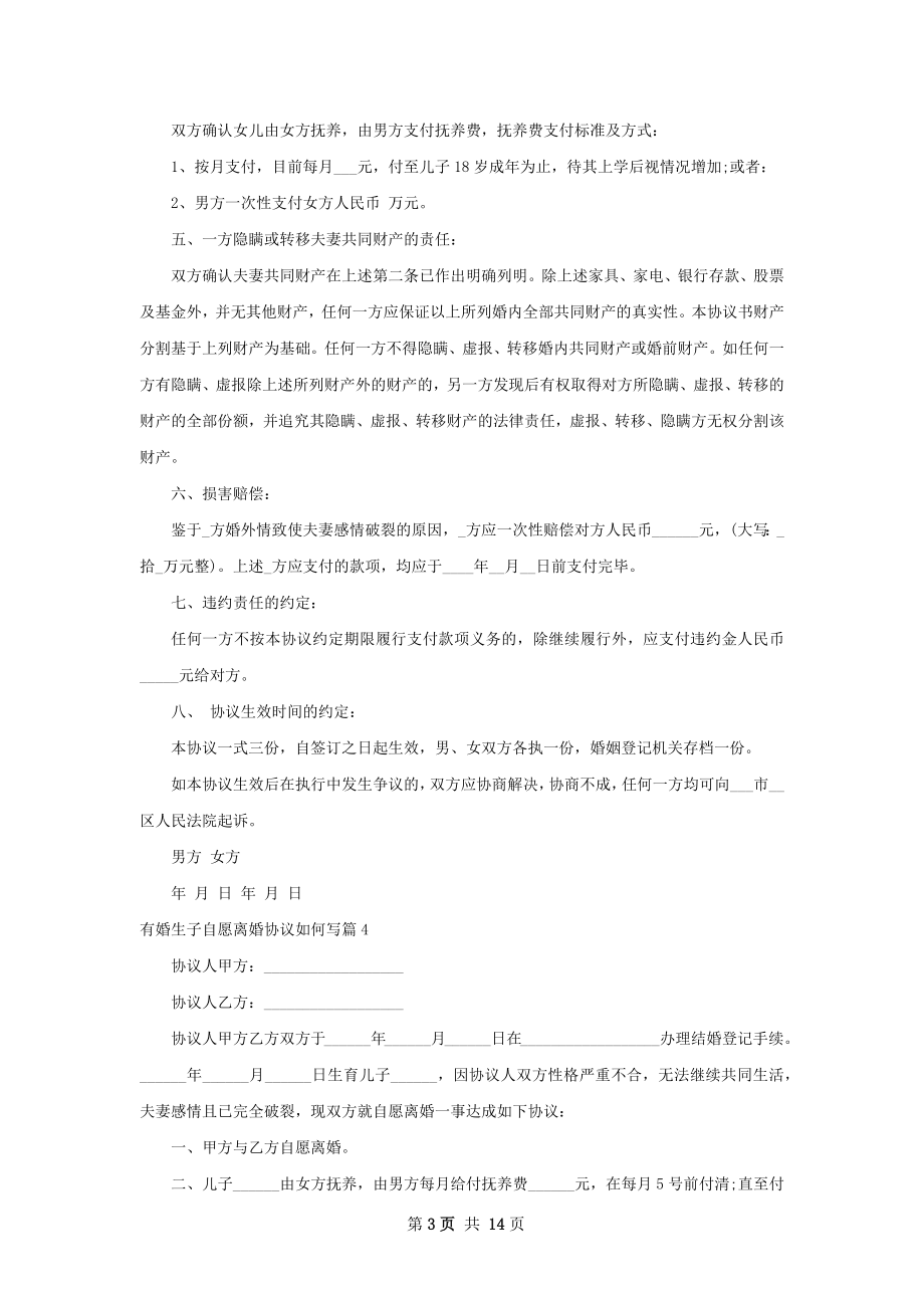 有婚生子自愿离婚协议如何写（13篇集锦）.docx_第3页