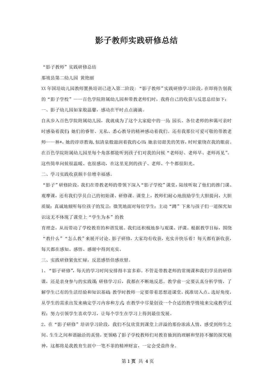 影子教师实践研修总结.docx_第1页