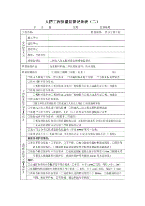 人防工程质量监督记录表.doc