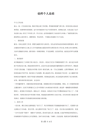 幼师个人总结.docx