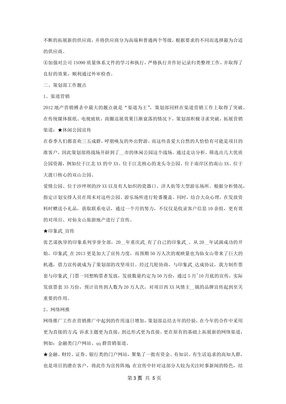 统筹策划部工作总结.docx_第3页