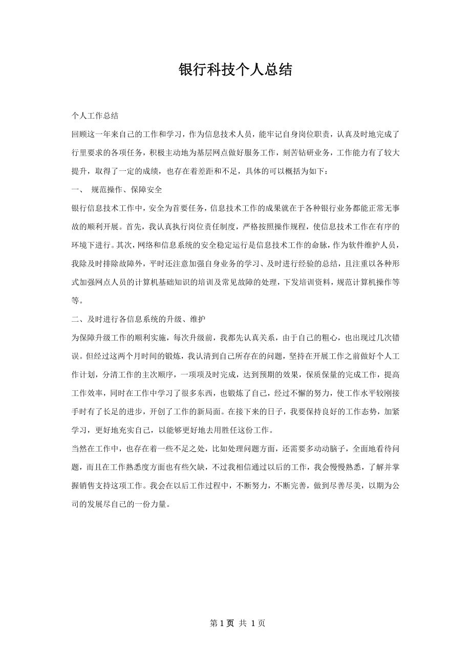 银行科技个人总结.docx_第1页