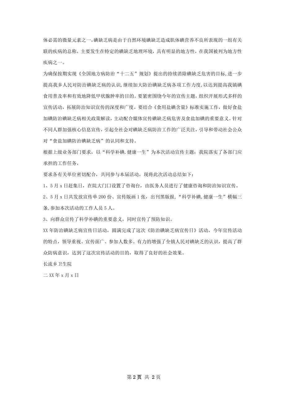 湖北卫生院碘缺乏宣传活动总结.docx_第2页