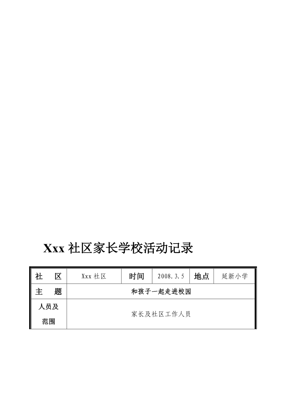 xxx社区家长学校活动记录.doc_第1页