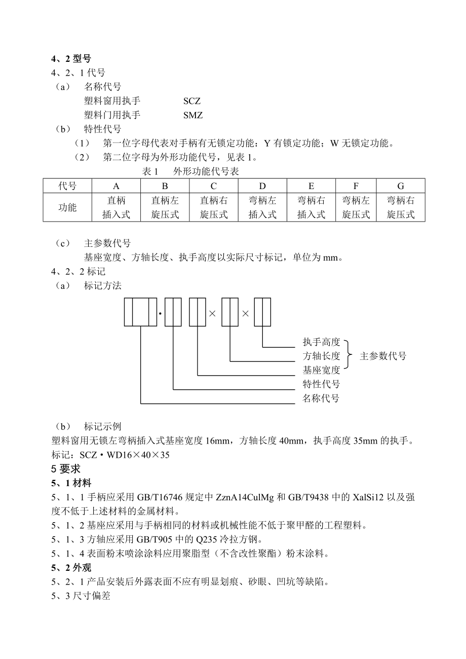 JG／T 1242000 聚氯乙烯（PVC）门窗执手.doc_第3页