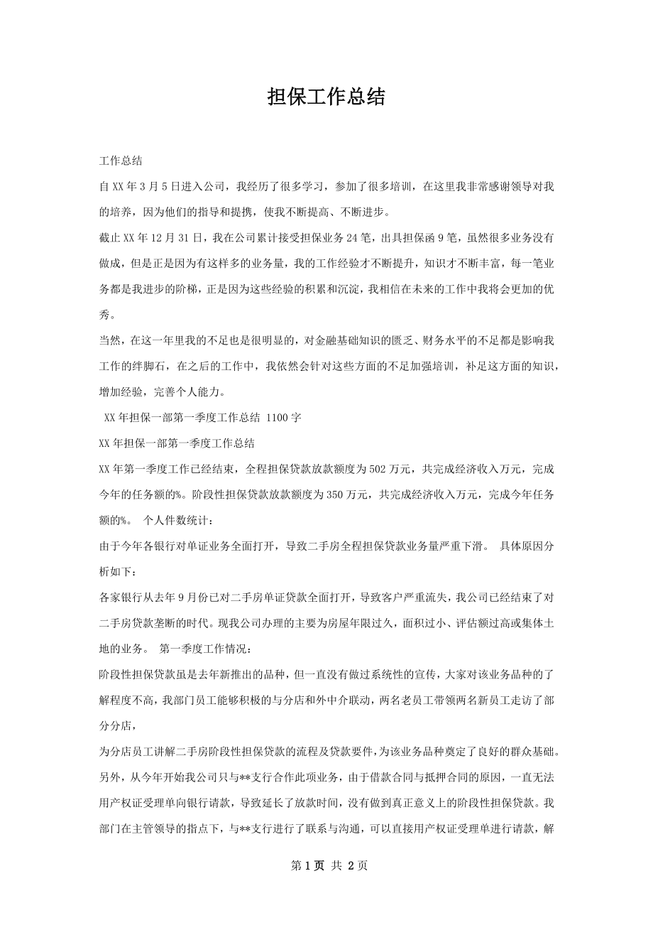 担保工作总结.docx_第1页