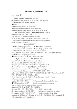 新牛津译林版8bunit4知识点(b).doc