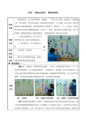 幼儿园中班探索区游戏：蚂蚁找食物.doc