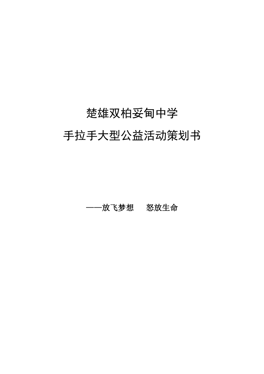 中学手拉手大型公益活动策划书.doc_第1页