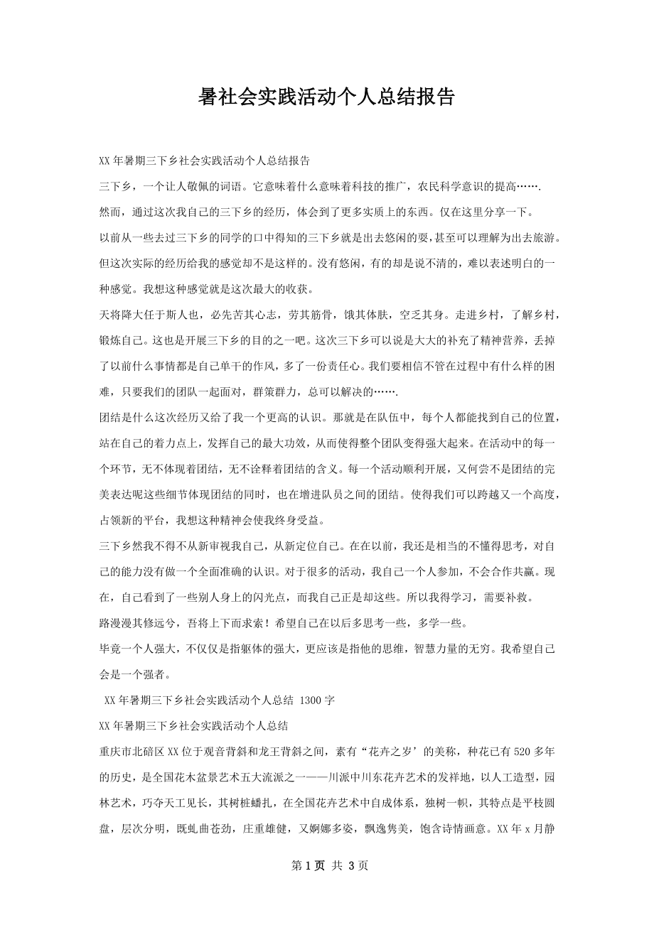 暑社会实践活动个人总结报告.docx_第1页