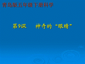 青岛版小学五级科学下册《神奇的眼睛》课件.ppt