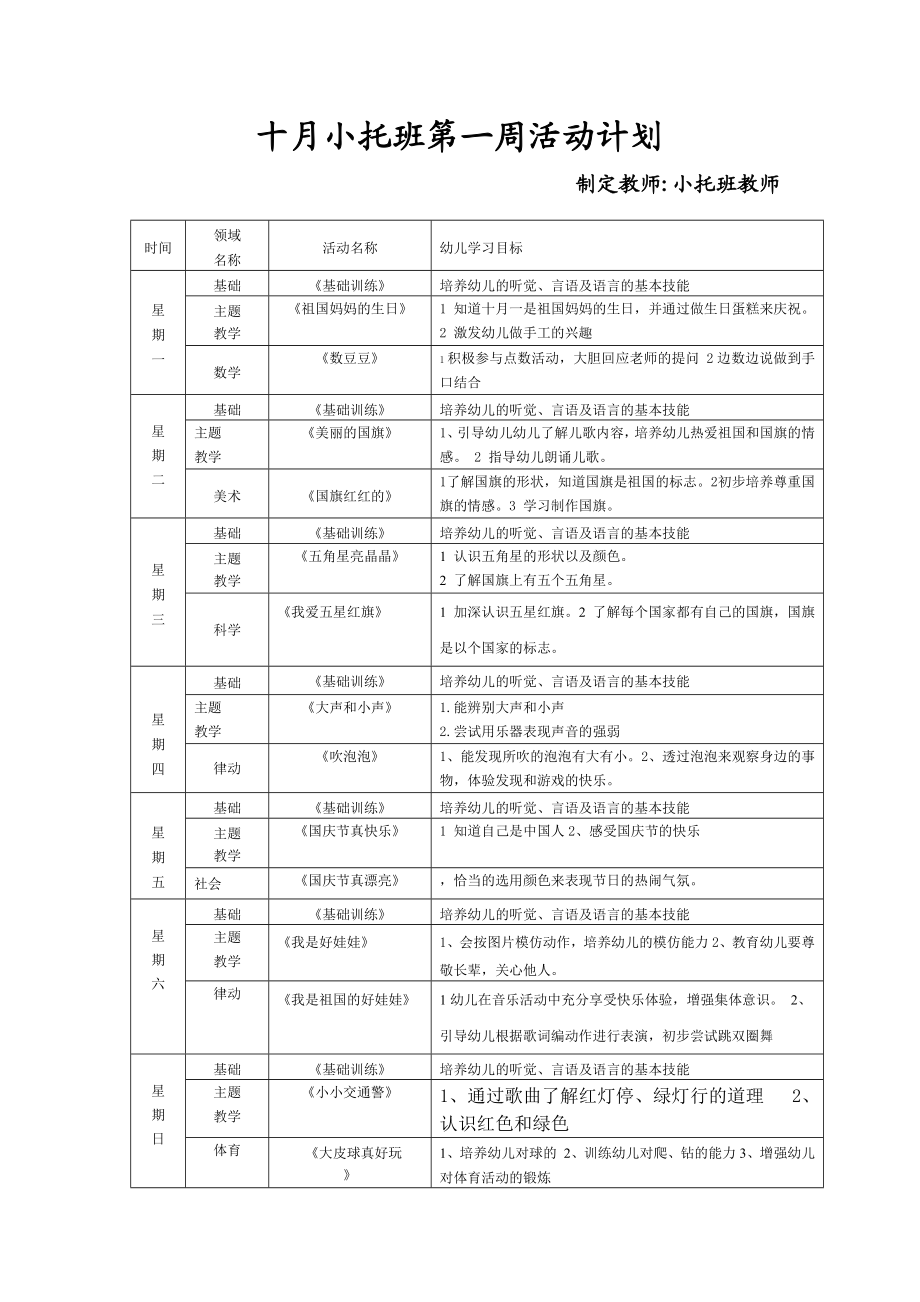 幼儿园小托班十月教案.doc_第2页